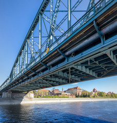 Obraz premium Span bridge and view at medieval city of Torun, Poland