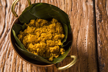 Cassava flour made with dende - Traditional food from Bahia