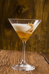 Greek yoghurt with honey in a glass