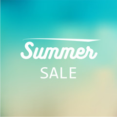 Beautiful landscape with text Summer time. Lettering. Bright, colorful background. Summer illustration