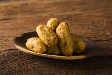 salt cod fritters, bunuelos de bacalao