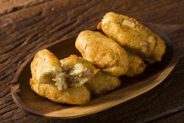 salt cod fritters, bunuelos de bacalao