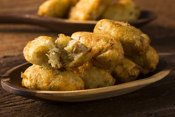 salt cod fritters, bunuelos de bacalao