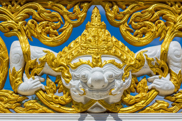 Fototapeta na wymiar Hanuman pagoda base pattern in wat of Thailand.