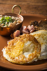 Traditional Brazilian lunch dish called virado a paulista