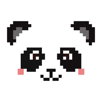 Pixel panda face