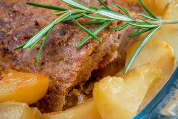 meatloaf and baked potatoes
