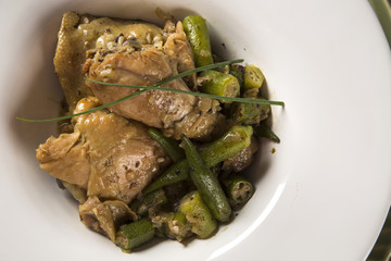 Frango com quiabo (Portuguese for 