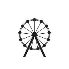 Ferris wheel vector icon. Carousel in park icon. Amusement ride illustration.