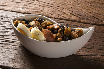 Delicious appetizer of tropeiro beans