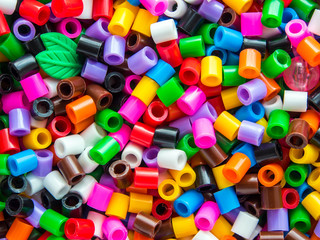 Texture of multicolor beads, colorful background