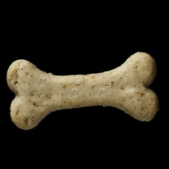 Dog biscuit on black background