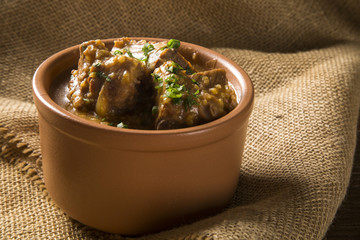 Rib with sauce. Brazilian food typical called canjiquinha in Brazil