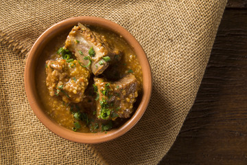 Rib with sauce. Brazilian food typical called canjiquinha in Brazil
