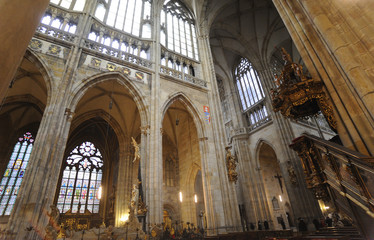Naklejka premium Interior of St Vitus Cathedral in Prague, Czech Republic