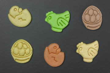 Dog cookies on a black background