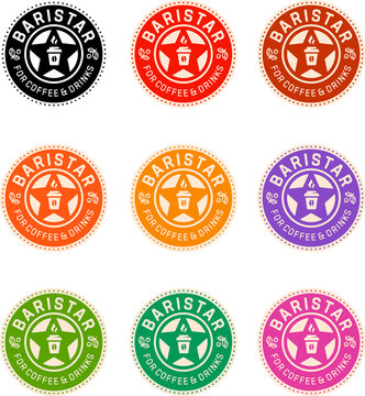 Baristar, embleme for coffee and drinks