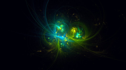 3D rendering abstract fractal light background