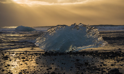 iceberg on the beach in Iceland