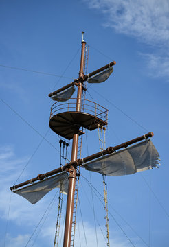 Detail of a pirate sailboat