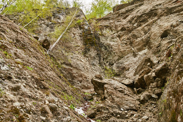 Avalanche of huge rocks