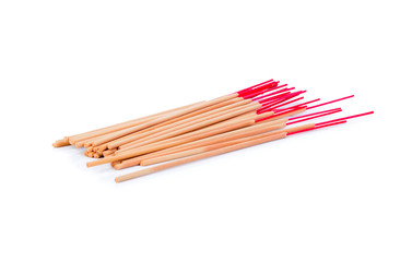  incense sticks isolated on white