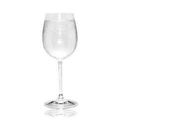 Glass of Cool Water on White Background