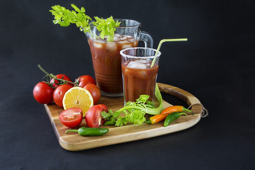 a glass with a cocktail 