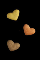 Dog cookies on a black background