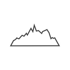 Mountain icon vector - Illustration