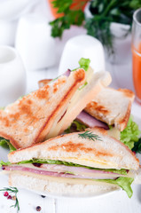 Healthy Sandwich toast with lettuce,