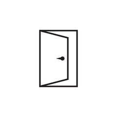 Door vector icon in line style. Exit icon. Open door illustration.