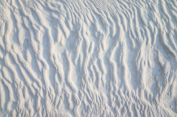 Wavy limestone textured deposits in Pamukkale, Turkey