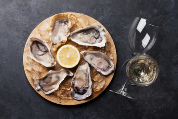 Oysters and wine