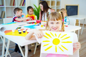 Art lesson in kindergarten