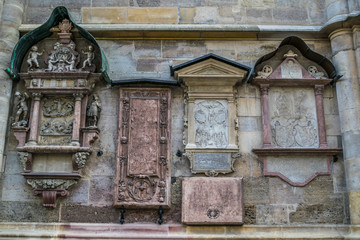 St. Stephen's Cathedral memorial plates on the wall, Vienna, Austria