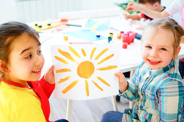 Art lesson in kindergarten