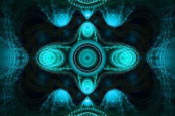 Blue black wallpaper fractal design background - Powered by Adobe