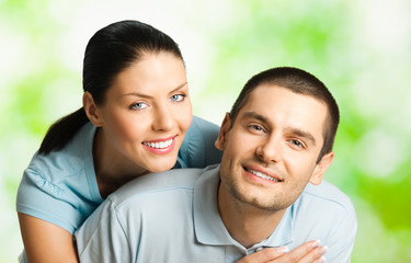 Fototapeta premium Portrait of happy couple, outdoors
