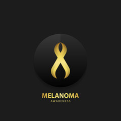 Gold ribbon as symbol of childhood cancer awareness