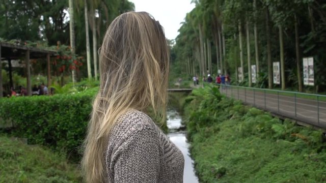 Woman Discover the Botanic Garden in Sao Paulo, Brazil