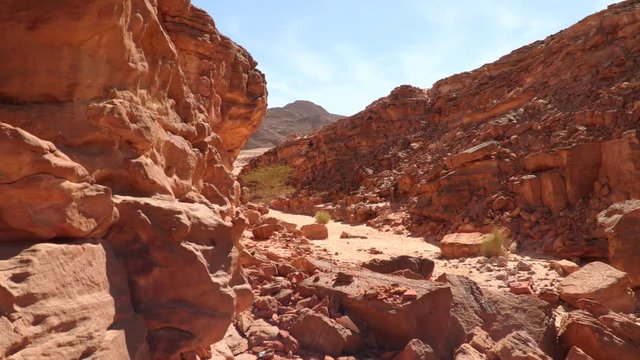 Color Canyon. Egypt Sinai Peninsula. In the background you can see mountains