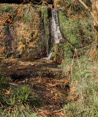 Waterfalls in early spring at Hardcastle Crags, Hebden Bridge, Yorkshire, UK