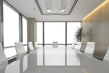 3d rendering seminar business meeting room on office building