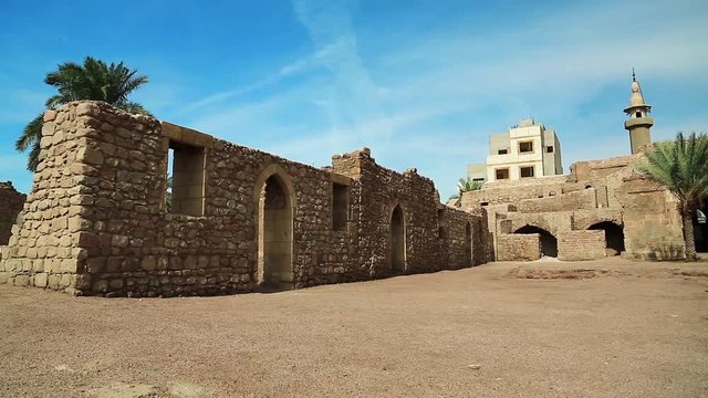 Aqaba Castle, Mamluk Castle or Aqaba Fort, adjacent to the fort is archaeological museum. Aqaba - only coastal city in Hashemite Kingdom of Jordan and largest and most populous city on Gulf of Aqaba