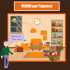 Salon design, mobilier, logement - Illustration