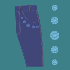 pattern rhinestone design jeans