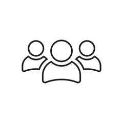 Group of people vector icon in line style. Persons icon illustration.