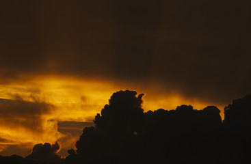 Bloomington, Indiana sky at sunset after thunderstorm. April 20, 2017 