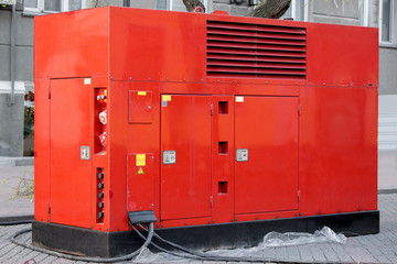 Mobile electric power generator for emergency situations. - obrazy, fototapety, plakaty